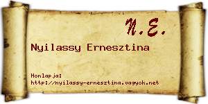 Nyilassy Ernesztina névjegykártya